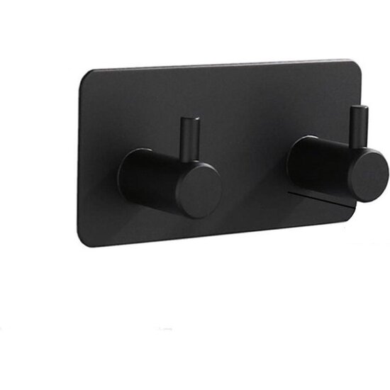 Igoods Igoods Handdoekhaakjes Zelfklevend - Badkamer & keuken - Handdoekhouder Zwart 3 haakjes