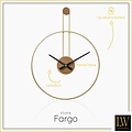 LW collection LW Collection Wandklok goud Fargo 55cm - grote industriële gouden wandklok - Moderne wandklok goudkleurig industrieel - Stil uurwerk
