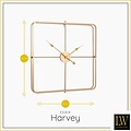 LW collection LW Collection Moderne gouden Klok 80cm - Grote industriële wandklok goud - minimalistische vierkante wandklok industrieel