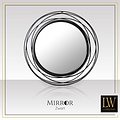 LW collection LW Collection wandspiegel zwart rond 60x60 cm metaal - grote spiegel muur - industrieel - woonkamer gang - badkamerspiegel - muurspiegel slaapkamer zwarte rand - hangspiegel met luxe design