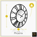 LW collection LW Collection Wandklok zwart spiegelklok 60cm - Industriële zwarte wandklok met spiegel - Grote moderne wandklok zwart - Stil uurwerk spiegel klok