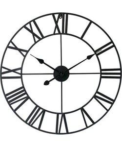 Stijlvolle LW Collection 40CM Moderne Klok Zwart Rond Metaal griekse cijfers / Moderne Zwarte Klok Griekse Cijfers / Zwarte ronde Klok / Ronde Zwarte Muur Klok / Wandklok Zwart