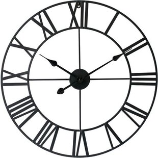 Stijlvolle LW Collection 40CM Moderne Klok Zwart Rond Metaal griekse cijfers / Moderne Zwarte Klok Griekse Cijfers / Zwarte ronde Klok / Ronde Zwarte Muur Klok / Wandklok Zwart