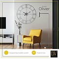 LW collection LW Collection XL grote wandklok zilver 80cm - Moderne zilveren Klok romeinse Cijfers - Zilverkleurige industriële klok - Stil uurwerk industrieel