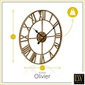 LW collection LW Collection grote wandklok goud 60cm romeinse cijfers - Industrieel Klok Griekse Cijfers - Moderne wandklok - Stil uurwerk