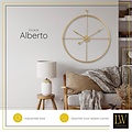 LW collection LW Collection XL Wandklok Goud Alberto 80cm - Grote wandklok Goud - minimalistische industriële klok