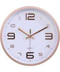 LW Collection keukenklok roségoud 30cm - kleine wandklok rosé stil uurwerk - muurklok - stille klok - kleine klok