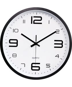 LW Collection keukenklok zwart 30cm - kleine wandklok zwart - muurklok - stille klok - keukenklok stil uurwerk - kleine klok