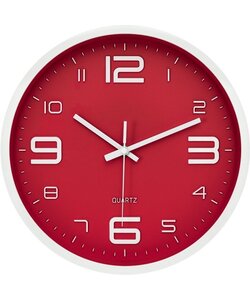 LW Collection keukenklok rood 30cm - kleine wandklok rood - muurklok - stille klok - stil uurwerk - kleine klok