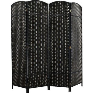 LW Collection Kamerscherm zwart - rotan / rieten kamerschermen 4 panelen - scheidingswand zwart 170x160cm - Zwarte kamerscherm kant en klaar