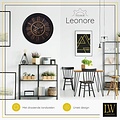 LW collection LW Collection wandklok met draaiende tandwielen 52cm - Zwarte Radar klok met glasplaat - wandklok met bewegende wandwielen