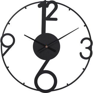 LW Collection Moderne Zwarte wandklok 80cm - Grote industriële wandklok Zwart - Moderne wandklok stil uurwerk
