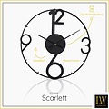 LW collection LW Collection Moderne Zwarte wandklok 80cm - Grote industriële wandklok Zwart - Moderne wandklok stil uurwerk