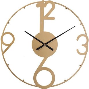 LW Collection Wandklok goud 80cm - Grote moderne gouden wandklok - Industriële wandklok - Gouden Ronde Moderne Klok - Stil uurwerk