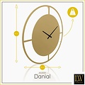 LW collection LW Collection Wandklok goud 80cm - Grote industriële gouden wandklok - Moderne wandklok - Stil uurwerk