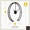 LW collection LW Collection Moderne zwarte wandklok Denzel 82cm - Grote industriële muurklok zwart stil uurwerk - Minimalistische zwarte ronde moderne klok