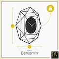 LW collection LW Collection wandklok Benjamin zwart 80cm - Industriële klok metaal stil uurwerk - Grote moderne zwarte wandklok - Industrieel