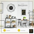 LW collection LW Collection wandklok Benjamin zwart 80cm - Industriële klok metaal stil uurwerk - Grote moderne zwarte wandklok - Industrieel
