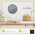 LW collection LW Collection witte klok grijze wijzerplaat - wandklok 30cm - muurklok - klok - keukenklok