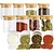 LW collection LW Collection 12 kruidenpotjes met bamboe deksel 200ml glas - Kruidenpotten - Kruidenpotjes met deksel