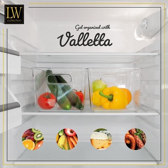 LW collection LW Collection Koelkast bakjes 3 stuks - Voorraadbakken koelkast opbergbak groenten - Koelkast organizer - stapelbaar - opbergbakken voor lades, badkamer en keuken - organiser