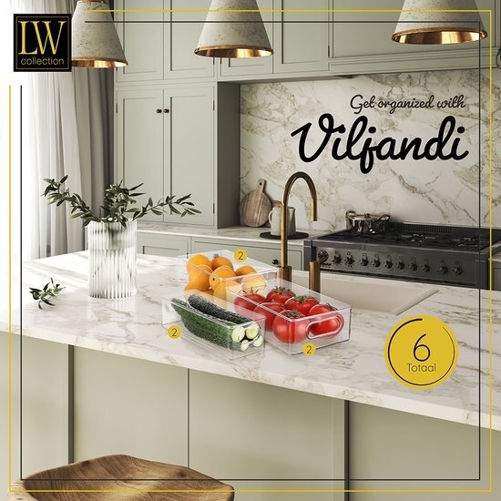 LW collection LW Collection Koelkast bakjes 6 stuks - Voorraadbakken koelkast - Koelkast organizer opbergbak groenten - stapelbaar - opbergbakken voor lades, badkamer en keuken - organiser