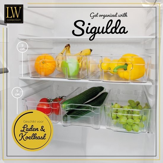 LW collection LW Collection Koelkast bakjes 8 stuks - Voorraadbakken koelkast opbergbak - Koelkast organizer - stapelbaar - opbergbakken voor lades, badkamer en keuken - organiser