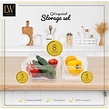 LW collection LW Collection Koelkast bakjes 8 stuks - Voorraadbakken koelkast opbergbak - Koelkast organizer - stapelbaar - opbergbakken voor lades, badkamer en keuken - organiser