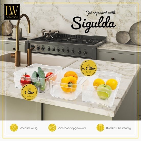 LW collection LW Collection Koelkast bakjes 8 stuks - Voorraadbakken koelkast opbergbak - Koelkast organizer - stapelbaar - opbergbakken voor lades, badkamer en keuken - organiser
