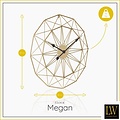 LW collection LW Collection Megan 80cm moderne wandklok goud met zwarte wijzers - Grote industriële muurklok metaal - Moderne wandklok stil uurwerk