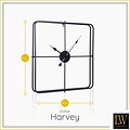 LW collection LW Collection Moderne zwarte Klok 80cm - Grote industriële wandklok - minimalistische vierkante wandklok industrieel
