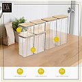 LW collection LW Collection voorraadpotten set van 6 met bamboe deksel - Voorraadpotjes luchtdicht - voorraadbussen - snoep pot - organize potten - opbergpotten - keukenpotten - food container - luxe - complete set 6 stuks