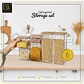 LW collection LW Collection voorraadpotten set van 6 met bamboe deksel - Voorraadpotjes luchtdicht - voorraadbussen - snoep pot - organize potten - opbergpotten - keukenpotten - food container - luxe - complete set 6 stuks