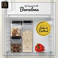 LW collection LW Collection voorraadpotten set van 6 met pen en stickers zwarte deksel - Voorraadpotjes luchtdicht - voorraadbussen - snoep pot - organize potten - keukenpotten - opbergpotten - voorraadbussen - food container - complete set 6 stuks