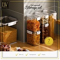 LW collection LW Collection voorraadpotten set van 7 met pen en stickers - Voorraadpotjes luchtdicht - voorraadbussen - snoep pot - organize potten - opbergpotten - keukenpotten - food container - luxe opbergpotten - complete set van 7 stuks