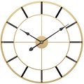 LW collection LW Collection Wandklok goud 60cm - Industriële gouden wandklok - Grote moderne wandklok goudkleurig - Stil uurwerk
