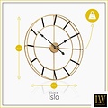 LW collection LW Collection Wandklok goud 60cm - Industriële gouden wandklok - Grote moderne wandklok goudkleurig - Stil uurwerk