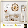 LW collection LW Collection wandklok met draaiende tandwielen bruin 60cm - Radar wandklok bruin - wandklok met bewegende wandwielen
