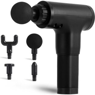 Imtex Massage-gun - Massagepistool - 6 Vibratieniveaus - 4 Opzetstukken - Spierherstel - Relax Massage - Draadloos - Zwart