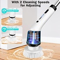 Igoods Igoods Poetsmachine - Schrobborstel - Polijstmachine - Polijstset - Elektrische Schoonmaakborstel - Schrobber - 7 Borstels - 25W - Oplaadbaar - Wit