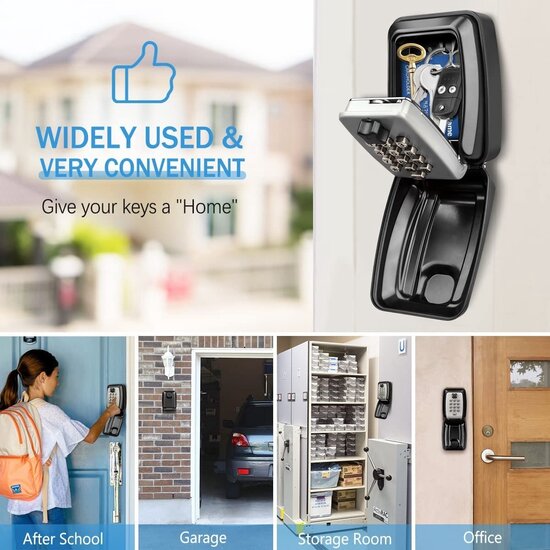 Igoods Igoods Sleutelkast - Sleutelkluis Met Code Voor Binnen en Buiten - RVS Waterdicht