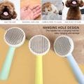 Igoods Igoods Dierenborstel - Hondenborstel - Kattenborstel - Kattenkam – Hondenvachtborstel - Ontpluizer - Zelfreinigende Borstel - Grooming Borstel voor Honden en Katten - Dunne naalden - Blauw