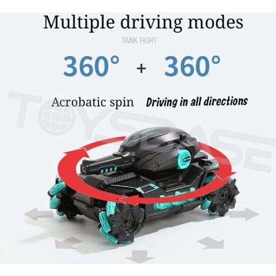 Igoods IGOODS - Bestuurbare Tank met Afstandsbediening en Handbediening - Waterkanonnen schieter - Elektrische Autospeelgoed