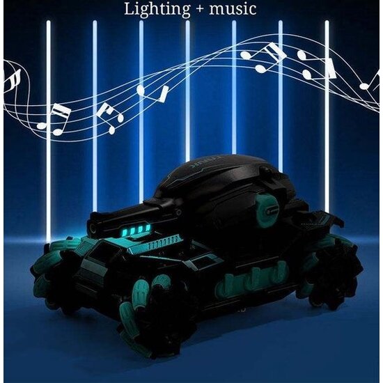 Igoods IGOODS - Bestuurbare Tank met Afstandsbediening en Handbediening - Waterkanonnen schieter - Elektrische Autospeelgoed