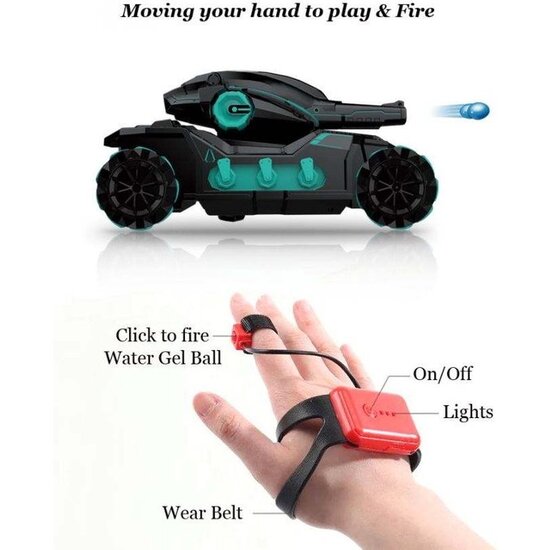 Igoods IGOODS - Bestuurbare Tank met Afstandsbediening en Handbediening - Waterkanonnen schieter - Elektrische Autospeelgoed