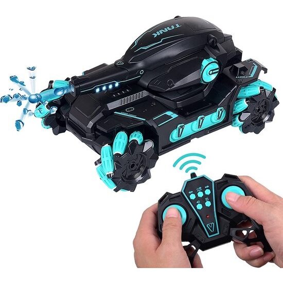 Igoods IGOODS - Bestuurbare Tank met Afstandsbediening en Handbediening - Waterkanonnen schieter - Elektrische Autospeelgoed