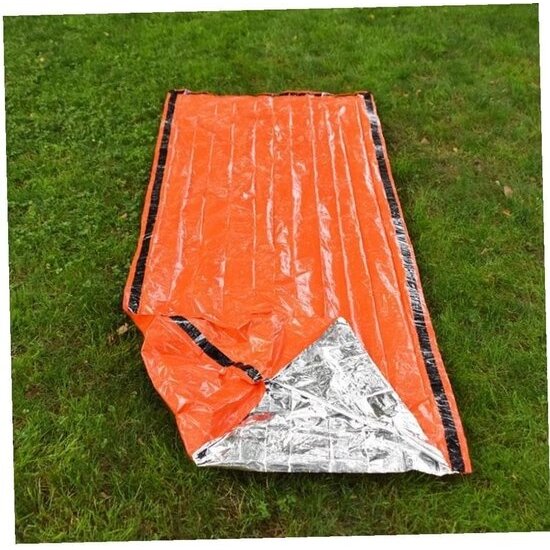 Igoods Igoods Aluminium Slaapzak - Slaapmat - Kampeer Slaapzak Lichtgewicht - Survival Slaapzak - Anti fries - Met Noodfluit - Oranje