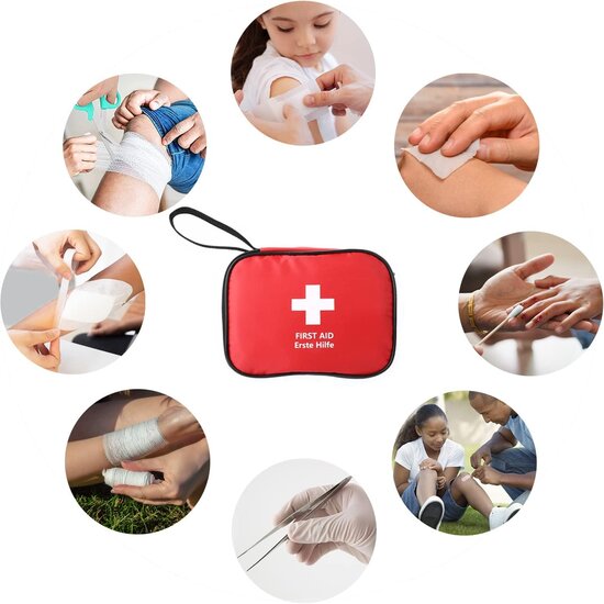 Igoods Igoods EHBO Kit - Eerste Hulp - Noodpakket - First Aid Kit - EHBO Tas - Verband - Pleisters & Meer - 184-Delig