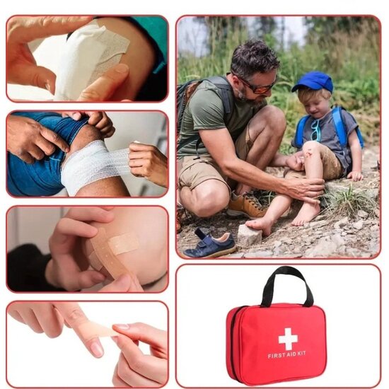 Igoods Igoods EHBO Kit - Eerste Hulp - Noodpakket - First Aid Kit - EHBO Tas - Verband - Pleisters & Meer - 184-Delig