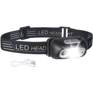 Igoods Hoofdlamp - Mini-hoofdlamp - Oplaadbaar - Verstelbaar - Inclusief Oplader - Kantelbaar - Verschillende Standen - 3 LED